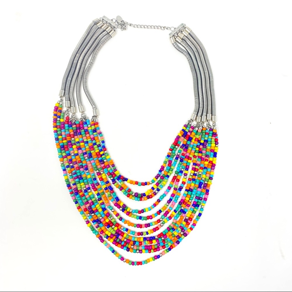 Jules Multi-Color Multi-Strand Statement Necklace